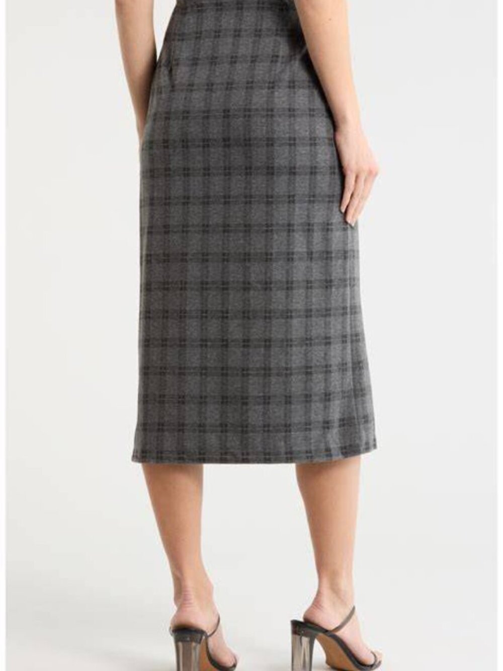 Faux-Wrap Silhouette Midi Skirt by Max Studio London NWT Size L Classic Preppy